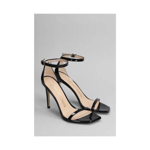 Women's Stuart Weitzman Nudistcurve 100 Patent Leather Heels Black 9.5